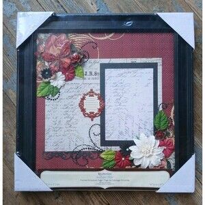 3D Butterflies & Flowers Just Add Photo Recollections-Framed Scrapbook Page-New